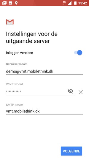 Voer Uitgaand serveradres in