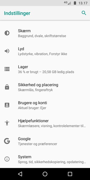 Scroll til og vælg System