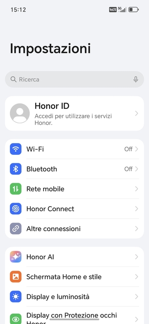 Seleziona Rete mobile