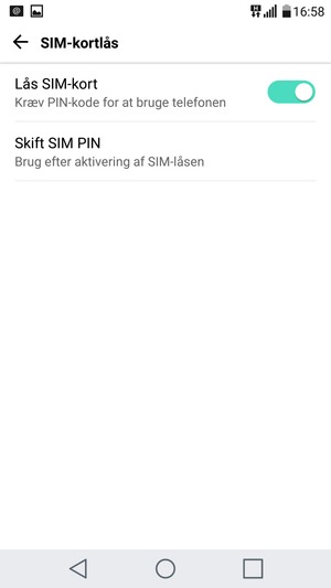 Vælg Skift SIM PIN