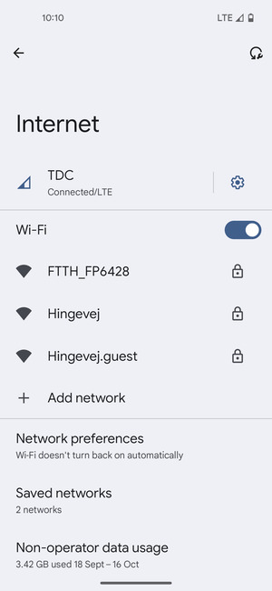 Select the wireless network you want to connect to