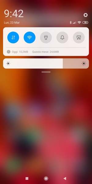 Scorri nuovamente verso il basso il menu in alto