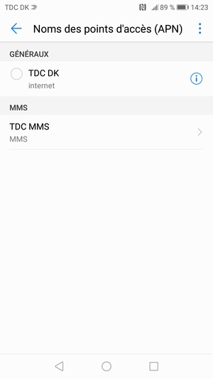 Sélectionnez le bouton du Menu