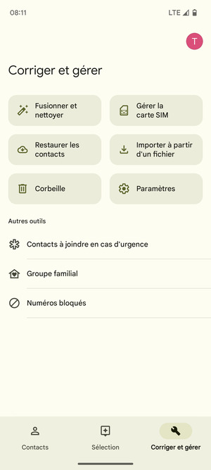 Sélectionnez Gérer la carte SIM