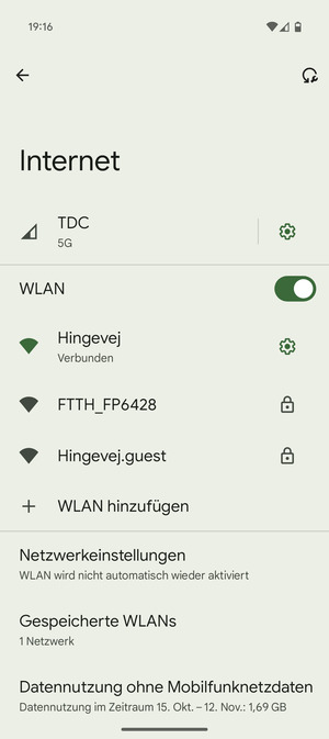 Sie sind nun mit dem WLAN-Netzwerk verbunden
