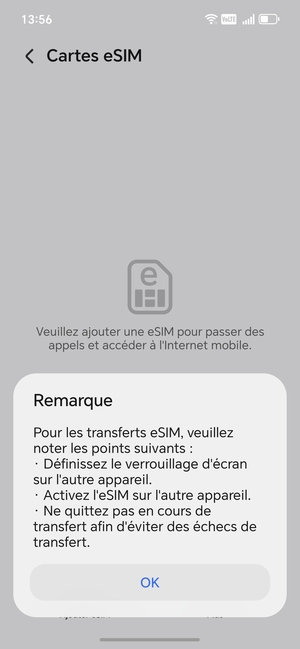 Sélectionnez OK