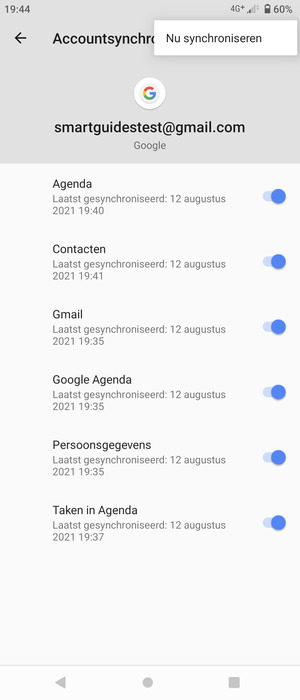 Selecteer Nu synchroniseren