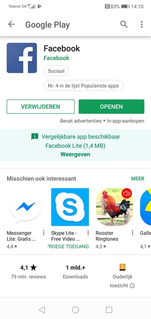 Selecteer OPENEN