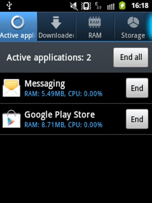 Select End all to close all running apps