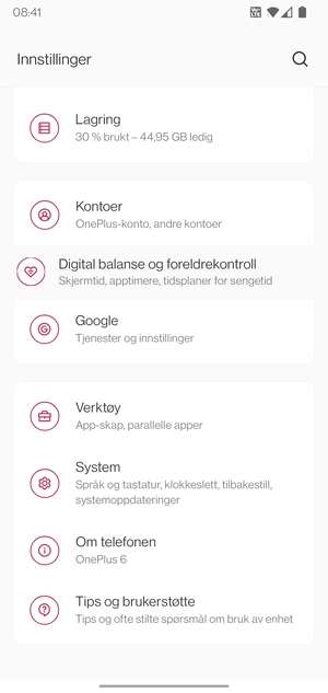 Bla til og velg System