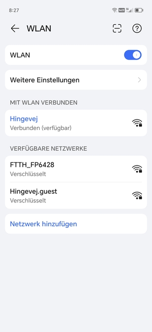 Sie sind nun mit dem WLAN-Netzwerk verbunden