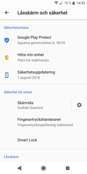 Din telefon är nu säkrad med ett skärmlås