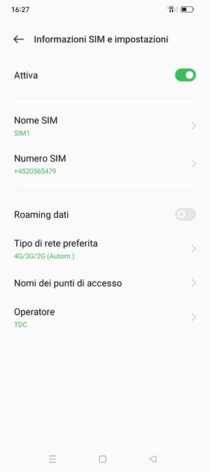 Seleziona Tipo di rete preferito
