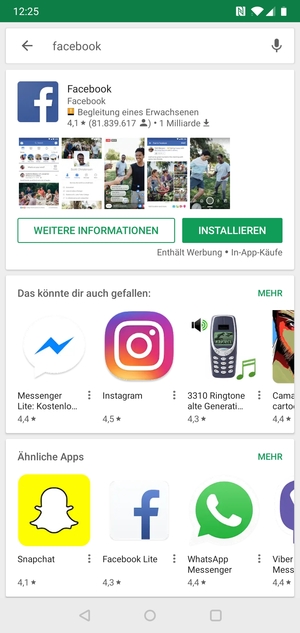 Wählen Sie die App