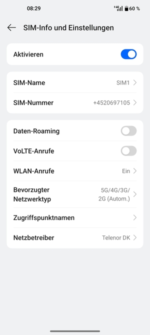 Um das Netzwerk zu wechseln, falls Probleme auftreten, wählen Sie Netzbetreiber