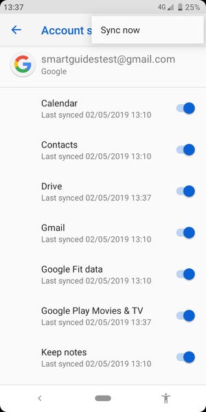 Select Sync now