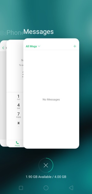 Select the Delete icon to close all running apps
