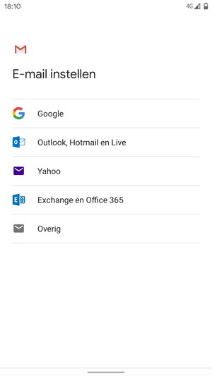 Selecteer Exchange en Office 365