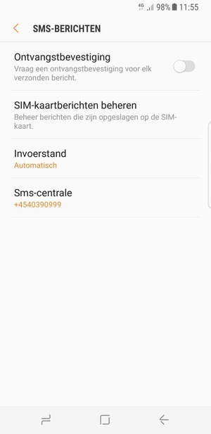 Selecteer Sms-centrale