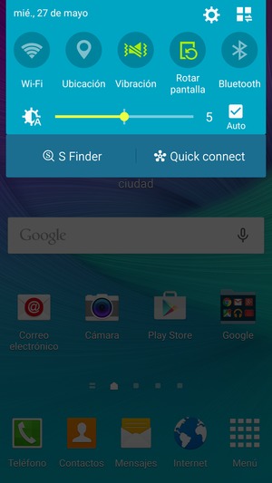 Seleccione Vibración para cambiar al modo de silencio