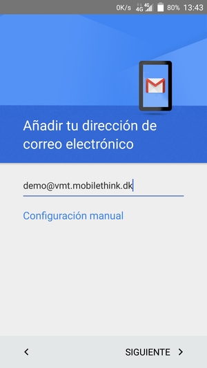 Introduzca su Dirección de correo electrónico y seleccione SIGUIENTE