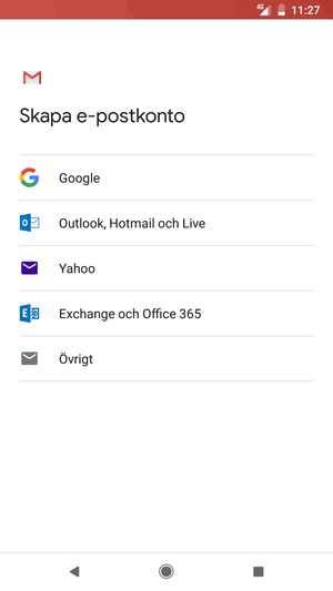 Välj Exchange och Office 365