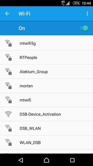 Select the wireless network you want to connect to