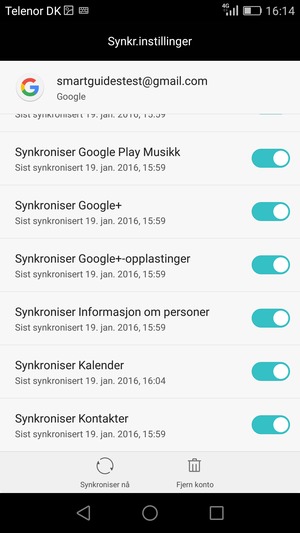 Velg Synkroniser nå