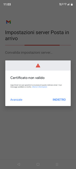 Seleziona INDIETRO