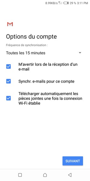 Sélectionnez SUIVANT