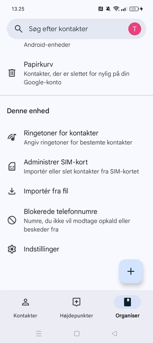 Scroll til og vælg Administrer SIM-kort