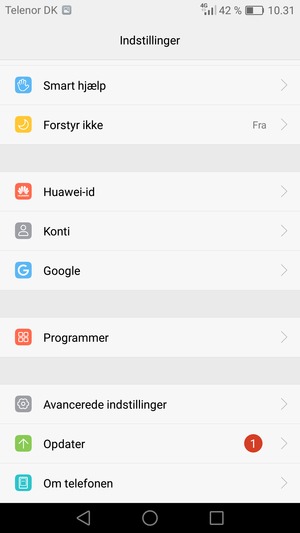 Scroll til og vælg Opdater