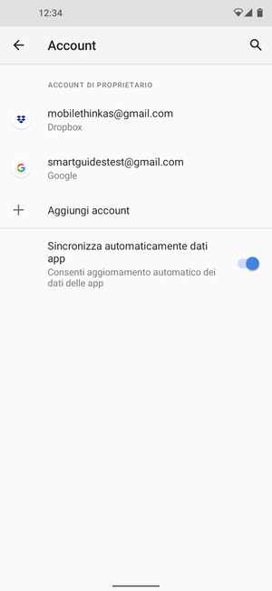 Seleziona il tuo account Google