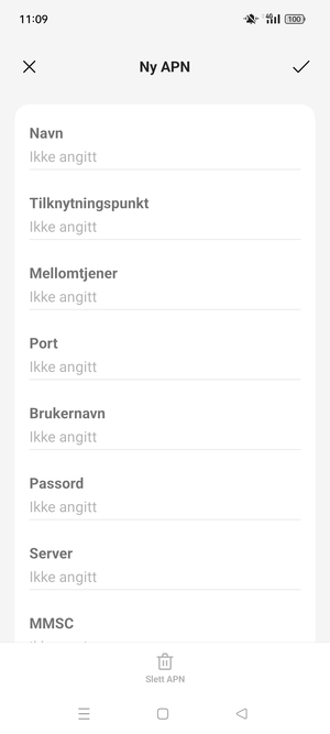Skriv inn internett-informasjon