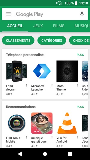 Sélectionnez la barre de Recherche
