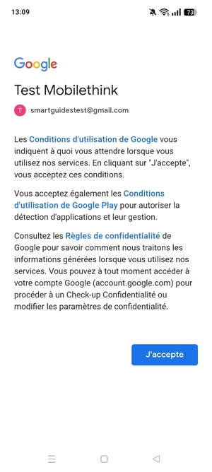 Sélectionnez J'accepte