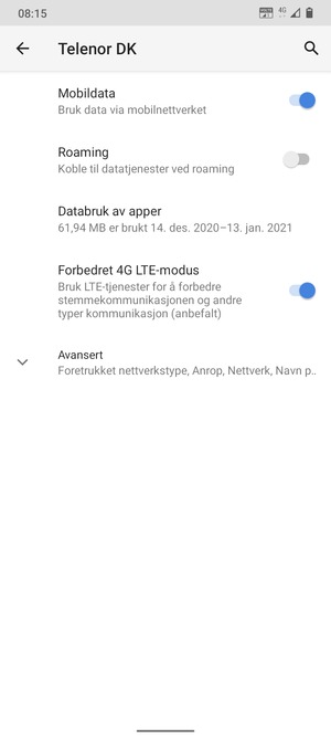 Velg Avansert
