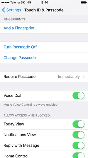 Select Change Passcode