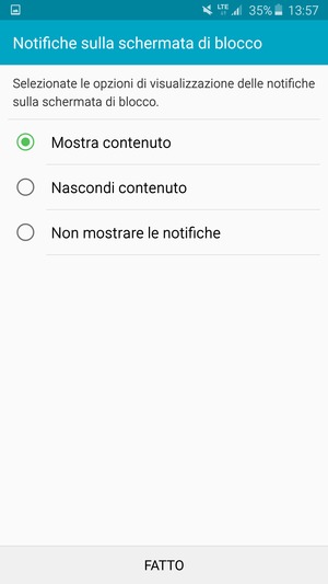 Seleziona la tua opzione preferita e poi FATTO
