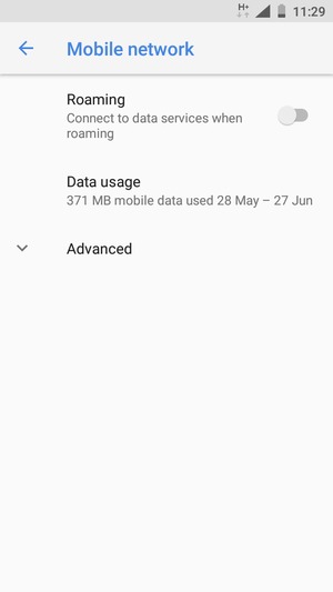 To change network if network problems occur, select Advanced