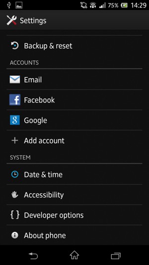 Scroll to and select About phone