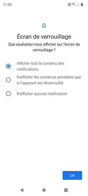 Sélectionnez votre option préférée et sélectionnez OK