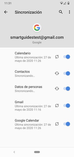 Su información será sincronizada