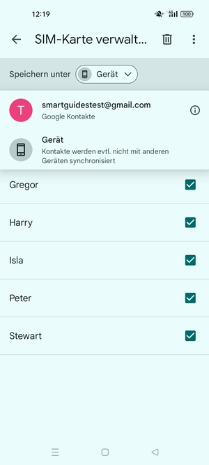 Wählen Sie Ihr  Google-Konto