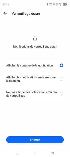 Sélectionnez votre option préférée et sélectionnez Effectué