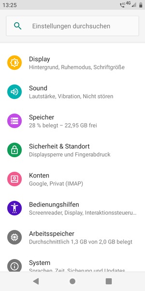 Gehen Sie zurück zum Einstellung Menü und wählen Sie Konten