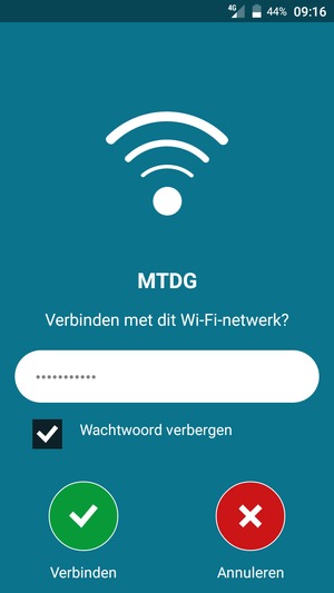 Voer het WiFi-wachtwoord in en selecteer Verbinden