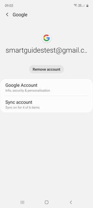 Select Sync account