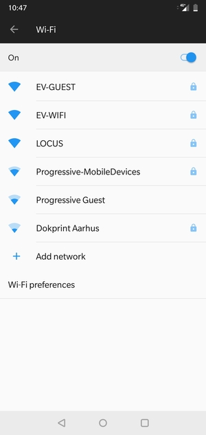 Select the wireless network you want to connect to