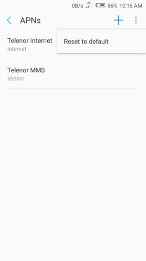 Select Reset to default
